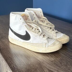Nike White and Black High-Top Blazers